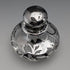 Antique American Art Nouveau Silver Overlay Glass Perfume Bottle, Alvin